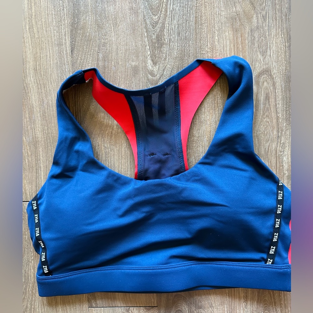 ZYIA Scarlet on Navy Game Day Light n Tight Bra - Picture 2 of 5